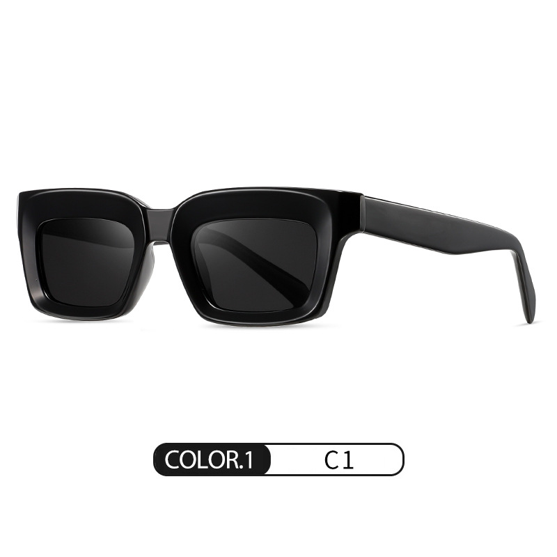 Gafas de sol polarizadas retro de moda S26123 Gafas de sol de placa de montura cuadrada para hombre Gafas de sol de protección UV para exteriores para mujer