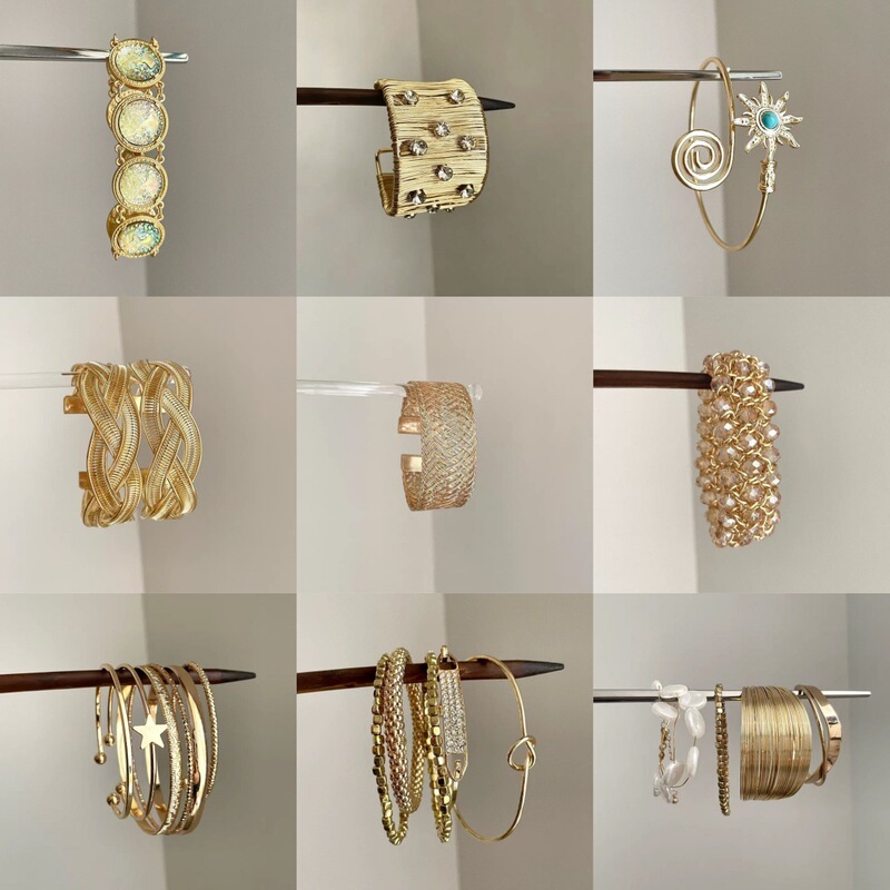 European and American vintage heavy-duty multi-element bracelet, vintage mid-century style, light luxury, exquisite, niche, trendy, and unique hand accessory European and American vintage heavy-duty multi-element bracelet, vintage mid-century style, light luxury, exquisite, niche, trendy, and unique hand accessory