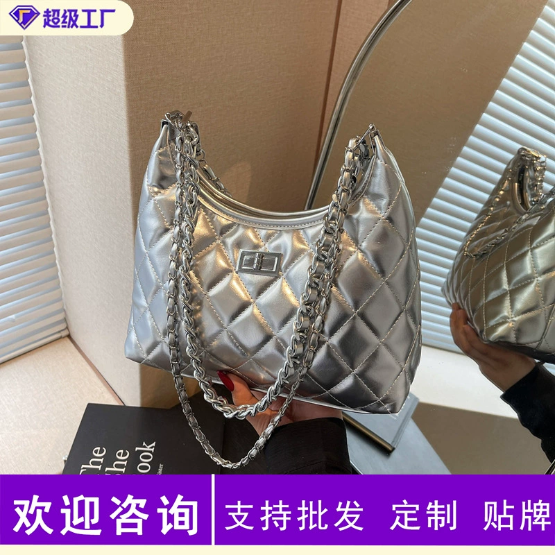 Lingge Цепная сумка Женская весна Лето 2025 Новый повседневный дизайн нишевой дизайн