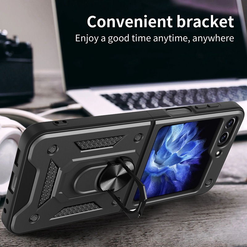 Suitable for Samsung Z Flip5/4 ring bracket folding screen up and down flip armor protective cover_voghion.com