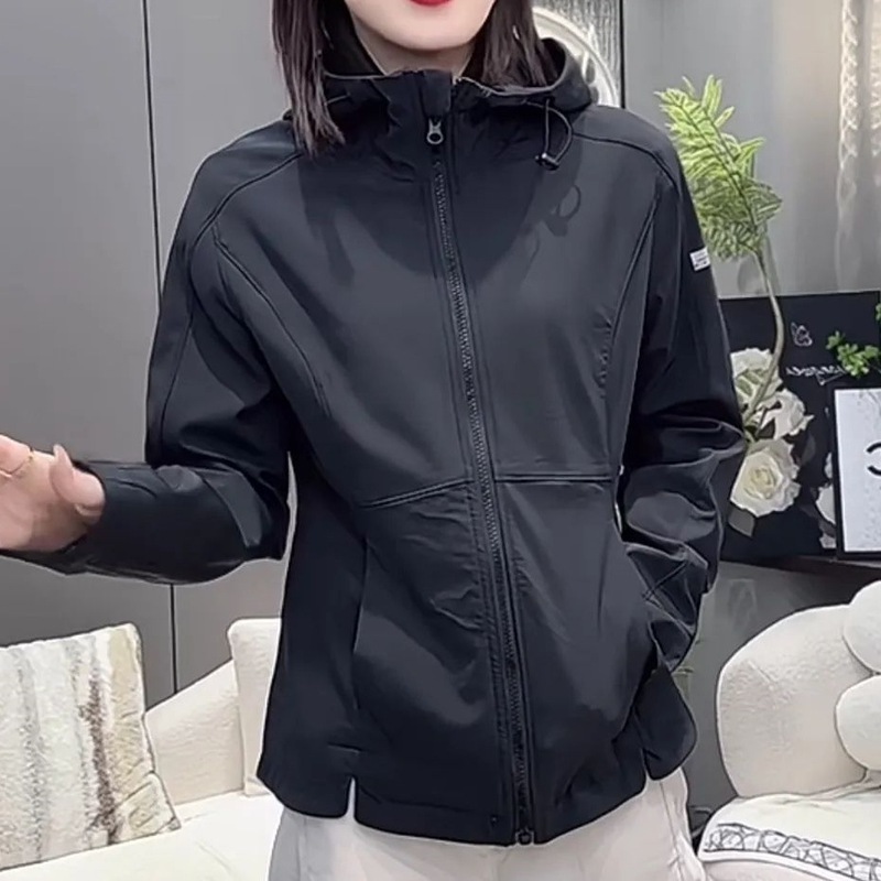 冲锋衣女装欧洲站2025时尚百搭修身上衣瑜伽运动休闲外穿短款外套|undefined