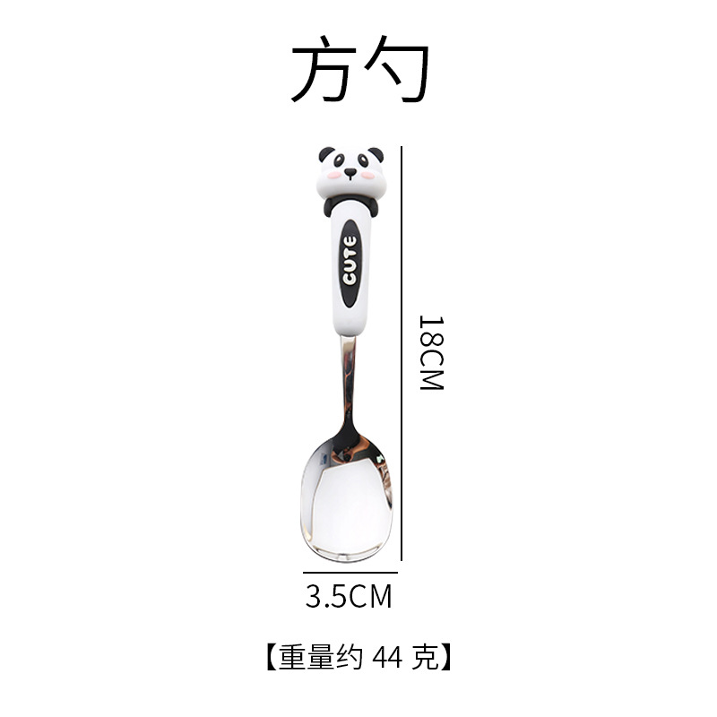 Panda Cartoon Cuchara 304 Acero inoxidable para estudiantes para comer palillos cuchara todo en uno Vajilla portátil de alta calidad