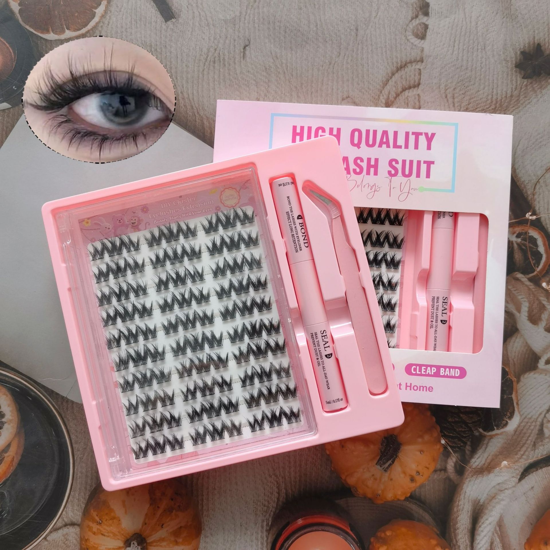 Transfronterizas pestañas falsas 30 - 100D comercio exterior caja de pestañas gruesas con pinzas de pegamento conjunto de pestañas falsas