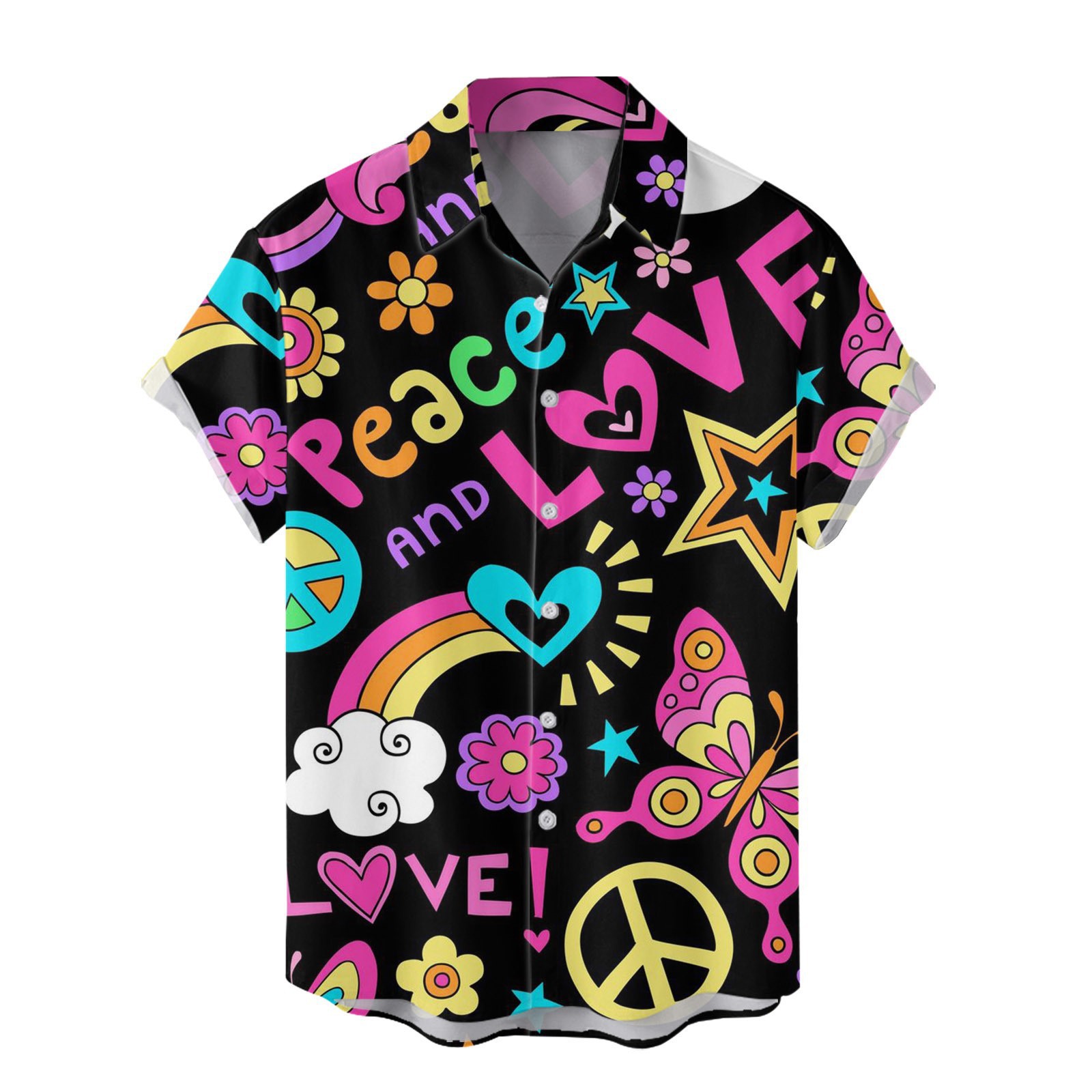 Camisas nuevas para hombres de comercio exterior europeo y americano transfronterizo Serie del día de San Valentín Camisa casual de manga corta con estampado digital 3D