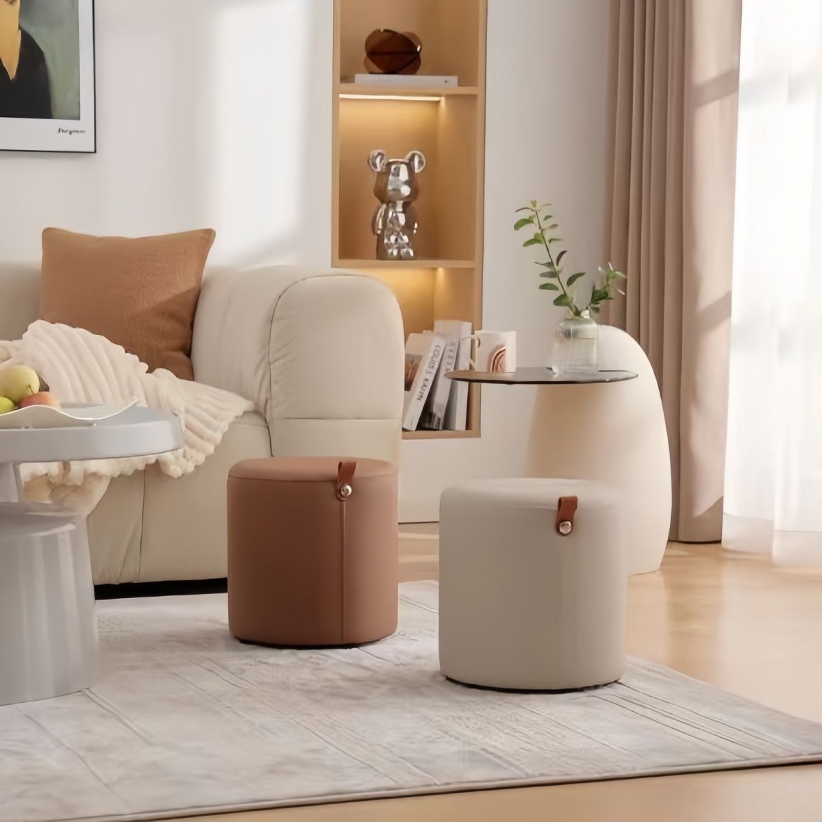 Nuevos taburetes pequeños nórdicos, taburetes bajos domésticos, taburetes de salón duraderos, taburetes de mesa de té, taburetes de cambio de zapatos en la puerta del dormitorio