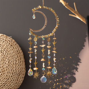 Scenic hot spring new natural gravel dream catcher crystal wind chime room decoration pendant air pendant