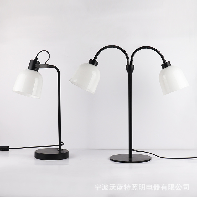 lámpara de escritorio de vidrio lámpara de piso base metálica lámpara de clip fábrica directa