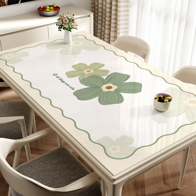 Tapallas de mesa impermeables a prueba de agua a prueba de aceite sin lavado a prueba de quemaduras almohadilla de mesa de vidrio suave sensación de lujo ligera tapallas de mesa de té almohadilla de mesa