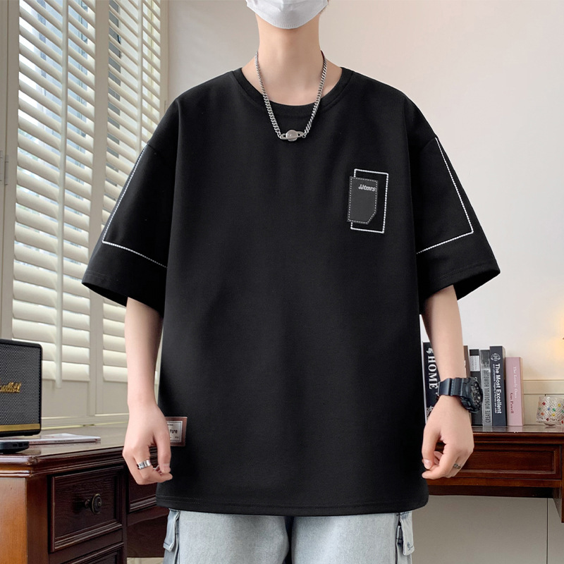 plus size short-sleeved T-shirt men's summer 2025 new round neck loose trend fat plus fat plus size men's 280kg plus size short-sleeved T-shirt men's summer 2025 new round neck loose trend fat plus fat plus size men's 280kg