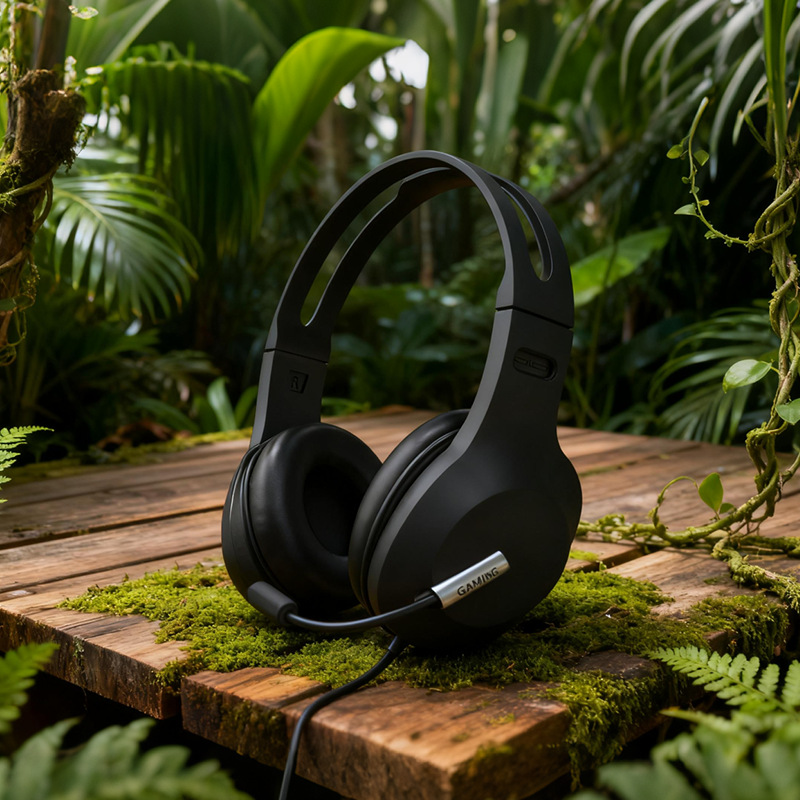 Nuevos auriculares transfronterizos auditivos hablados con micrófono, computadora portátil, auriculares con cable en stock