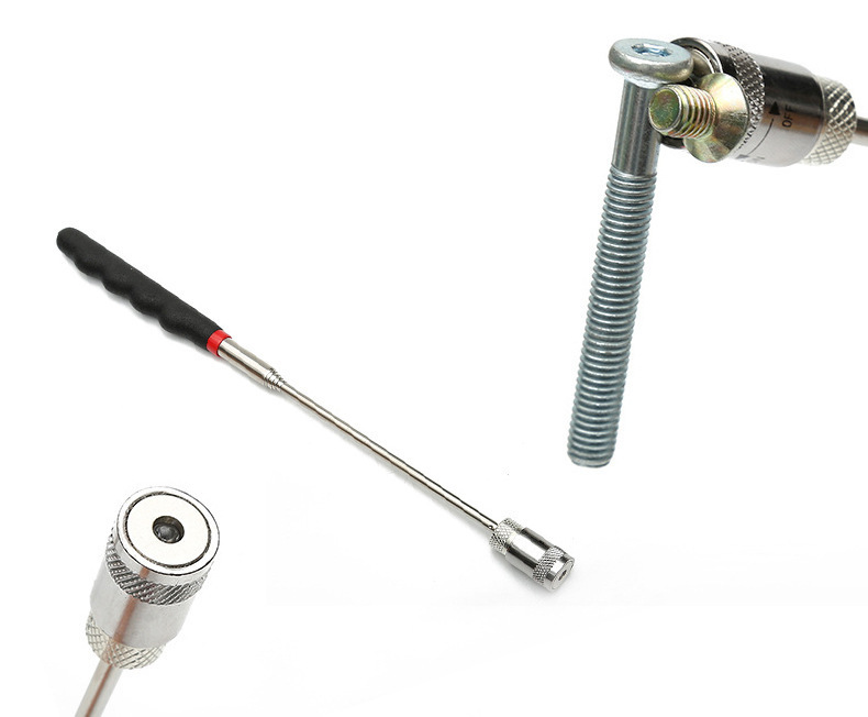 LED Powerful Iron-absorbing Rod Curved with Light Telescopic Extension Rod Car Metal Pick-up Picker Magnet Suction Tool