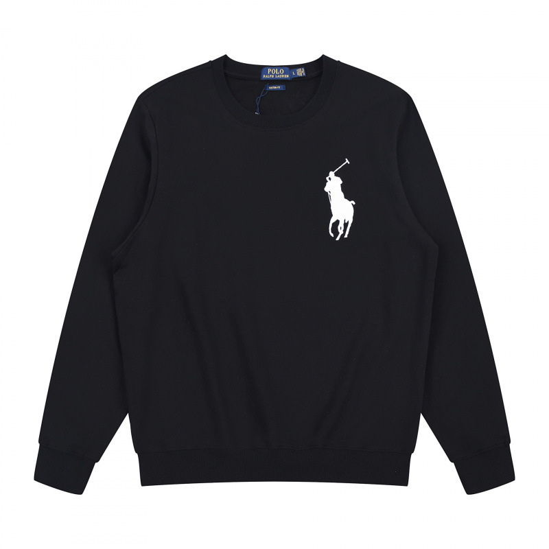 Laf Pure Cotton Sweatshirt Spring and Autumn Style Round Neck Pony Sweatshirt Embroidered Polo Long Sleeve Solid Color Loose Fit Polo Laf Pure Cotton Sweatshirt Spring and Autumn Style Round Neck Pony Sweatshirt Embroidered Polo Long Sleeve Solid Color Loose Fit Polo