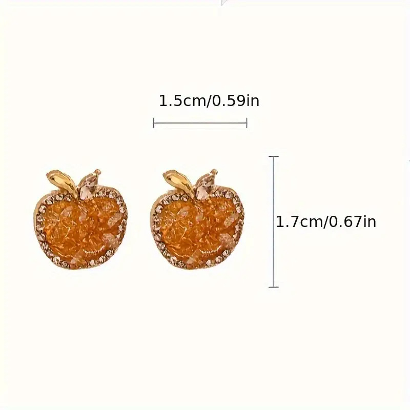 10g Weight 1 Pair Vacation Simple Style Apple Alloy Ear Studs