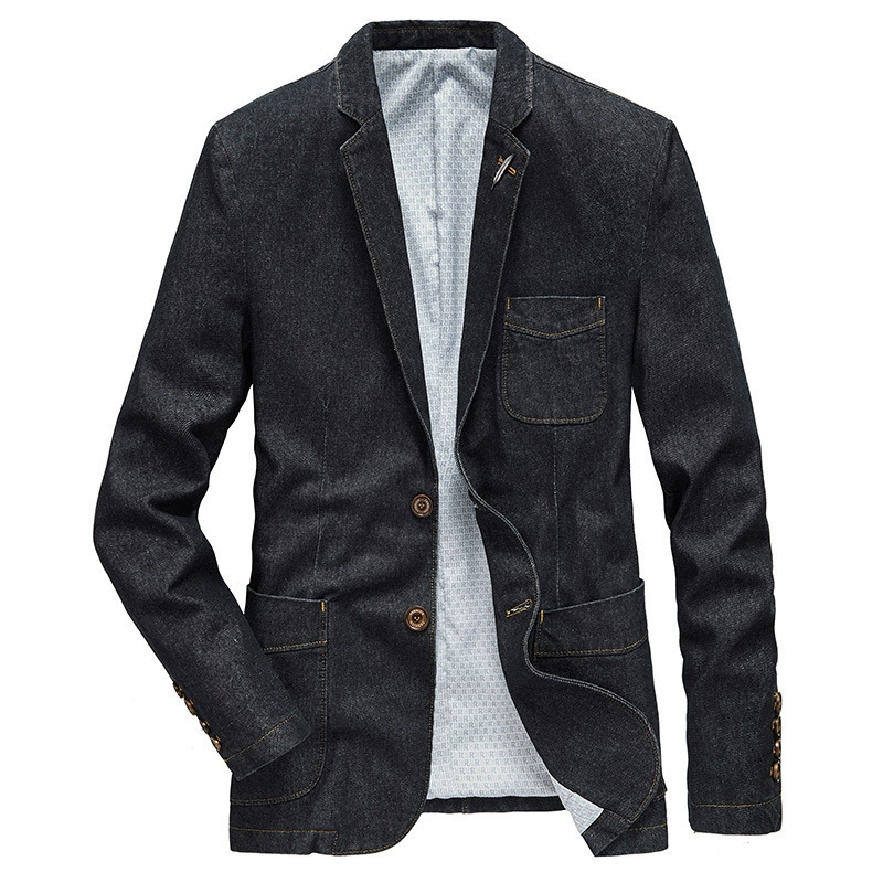 (Граница торговли), мужская тонкая куртка, осенний деним костюм, slim fit