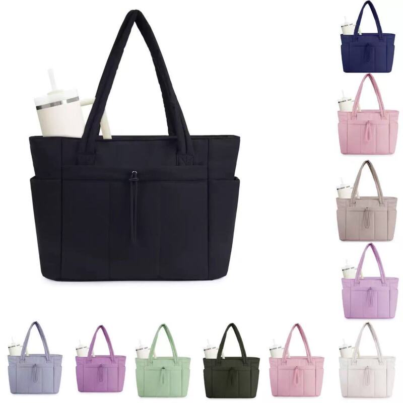 Amazon Large Capacity Quilted Shoulder Handbag Women's Lightweight Versatile Underarm Bag Convenient Commuting Travel Storage Bag