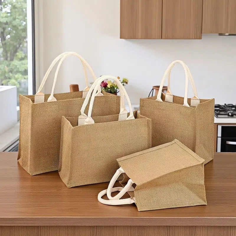 現物空白手提げ麻袋卸売り無印良品亜麻収納黄麻袋DIY麻袋カスタム|undefined