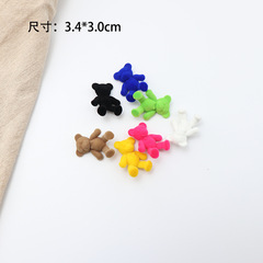 冬季熱賣亞克力小熊diy配件植絨款diy頭飾頭繩髮夾手機殼配件