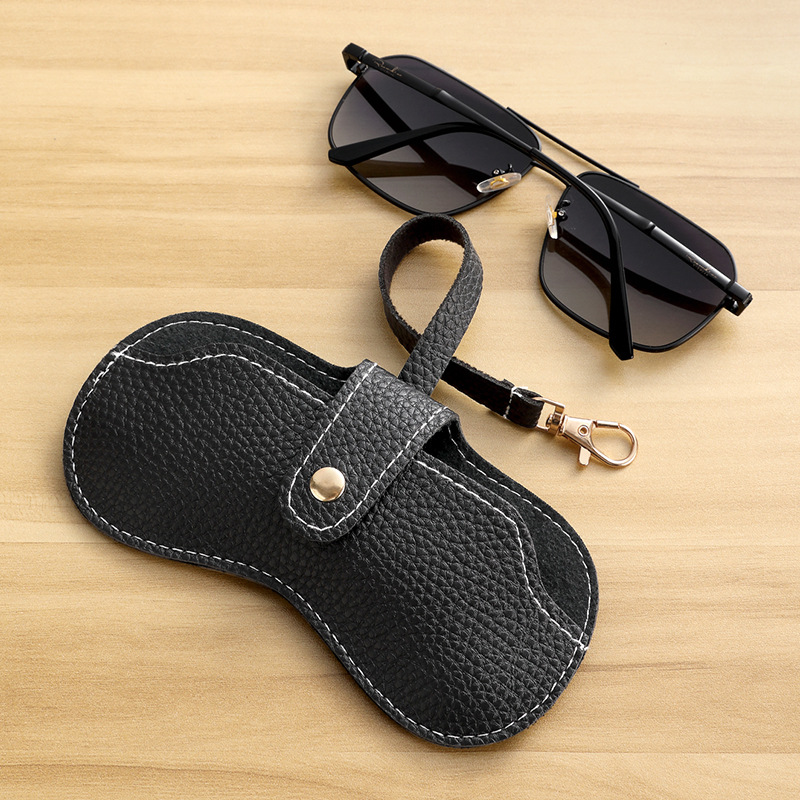 Caja de gafas de sol para la miopía retro bolsa de gafas de sol portátil caja de gafas de botón bolsa de almacenamiento de gafas de moda simple