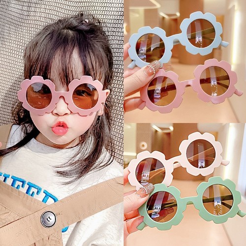 新款儿童卡通眼镜韩版磨砂框太阳镜糖果色可爱太阳花框架宝宝眼镜
