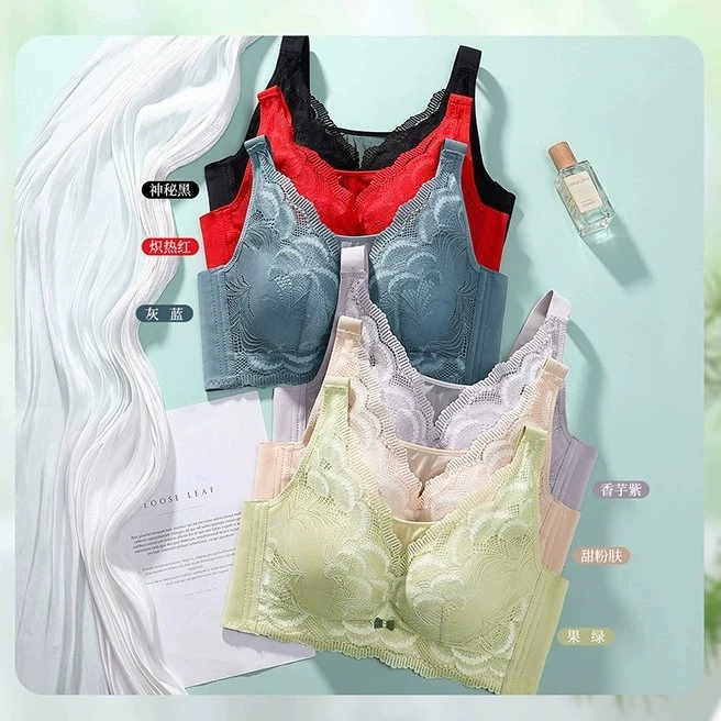 无 Steel ring bra, lace light and thin underwear, supporting sexy tube top, bra top