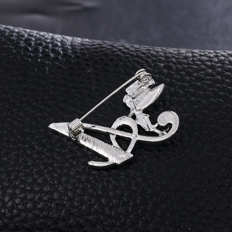 Ángel inglés carta broche moda oro diamante broche aleación ramillete accesorios de ropa PIN