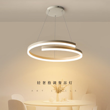 餐厅灯新款创意圆环吊灯现代简约圆形餐桌吧台灯主卧室房间吊线灯