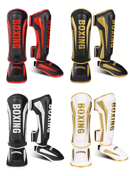 Sanda Fighting Leg Protectors with Instep Muay Thai Boxing Shin Protectors with Body Protectors Foot Protectors Actual Combat Fighting Leg Protectors Training Protectors