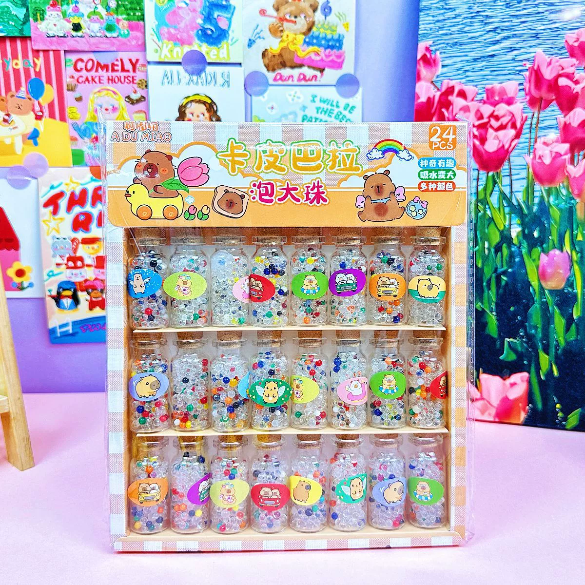 Бутылочка-дрифт, наполненная большими бусинами воды для малышей, которая становится большой при воздействии воды и имеет насыщенные цвета. Маленькие игрушки, водные эльфы, новинки