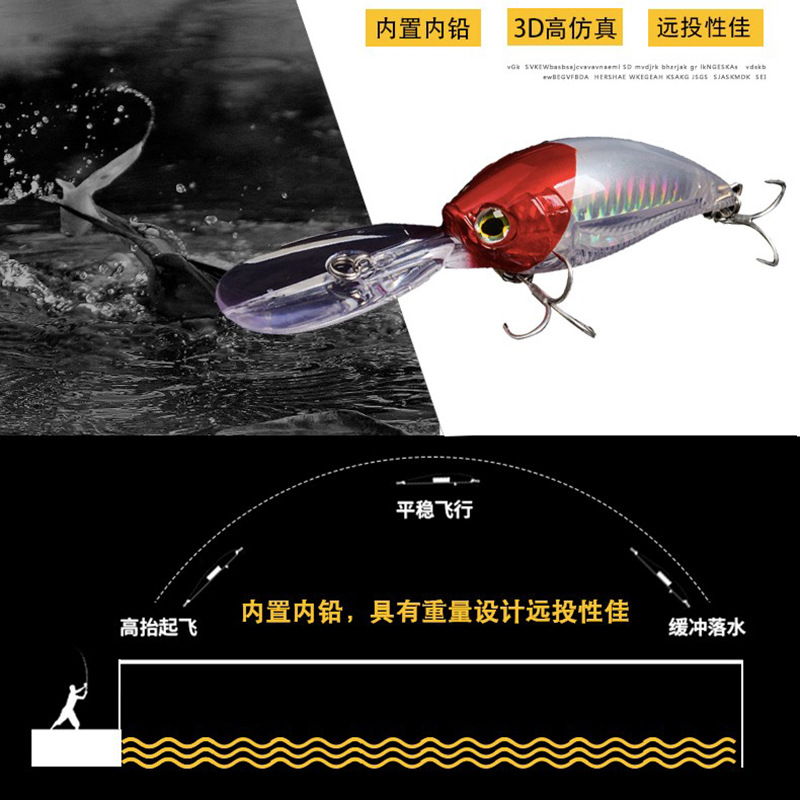 3D larga lengua tablero grande grasa 22g láser luya cebo pesca de mar bajo pescado profundo buceo piedra punto rojo amigo aceite negro besugo dios cebo