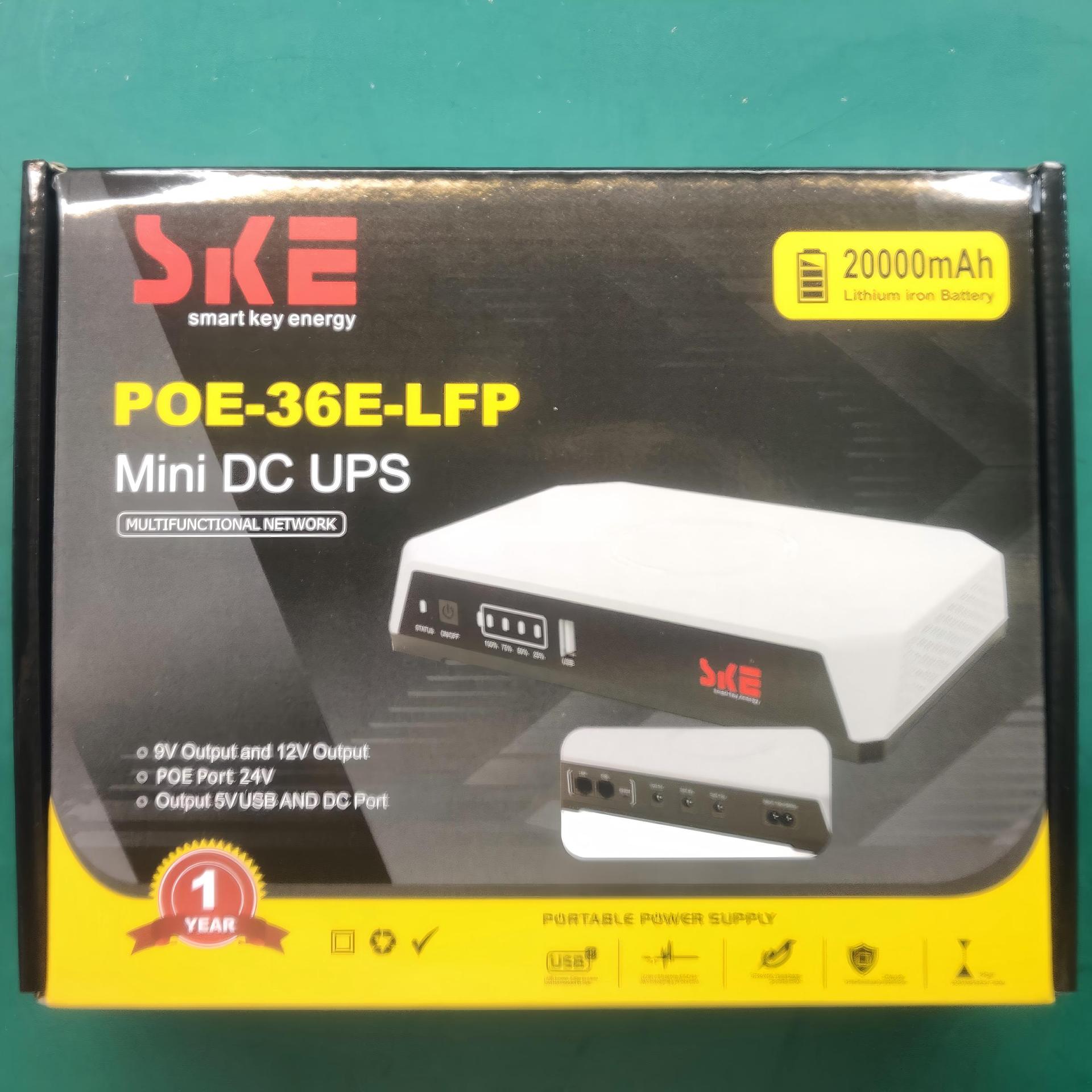POE - 36E-LFP Mini UPS enrutador de alimentación ininterrumpida monitoreo de gatos de luz 20000mAh