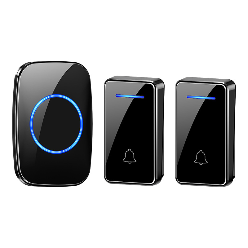 自发电门铃二拖一智能无线门铃家用远距离门铃呼叫器 跨境专供