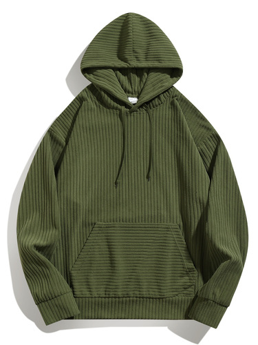 2024 Cross-Border Amazon Autumn New Men's Retro Striped Loose Casual Hooded Sweatshirt Sports Top