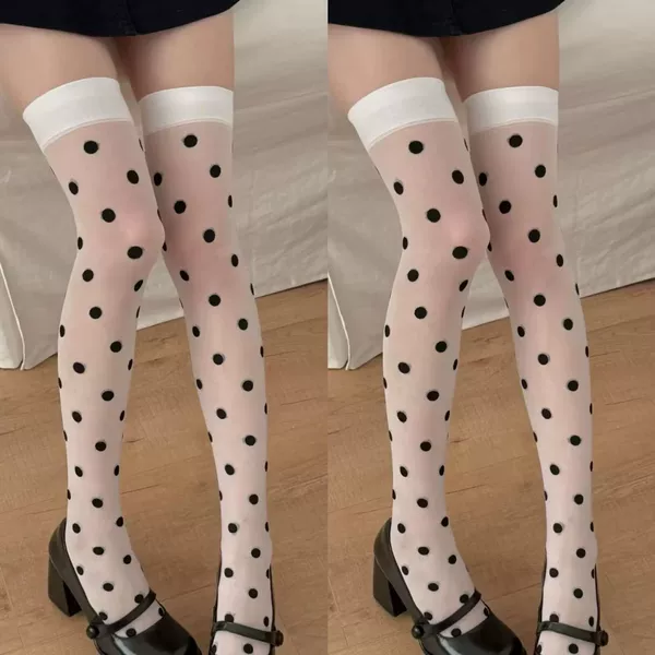 Halloween Carnival Christmas Sweet Polka Dot Socks Over-The-Knee Long Tube Stage Costume Holiday Polka Dot Socks