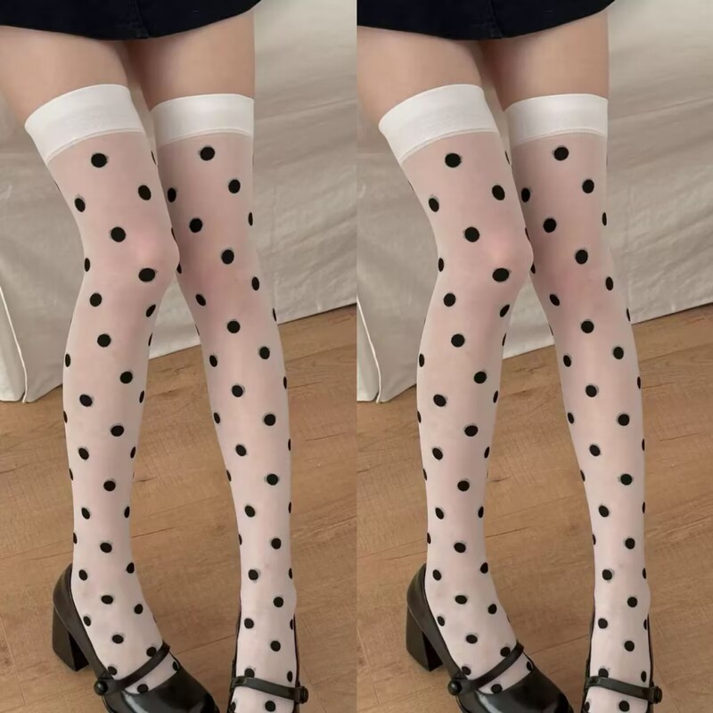 Halloween Carnival Christmas Sweet Polka Dot Socks Over-The-Knee Long Tube Stage Costume Holiday Polka Dot Socks