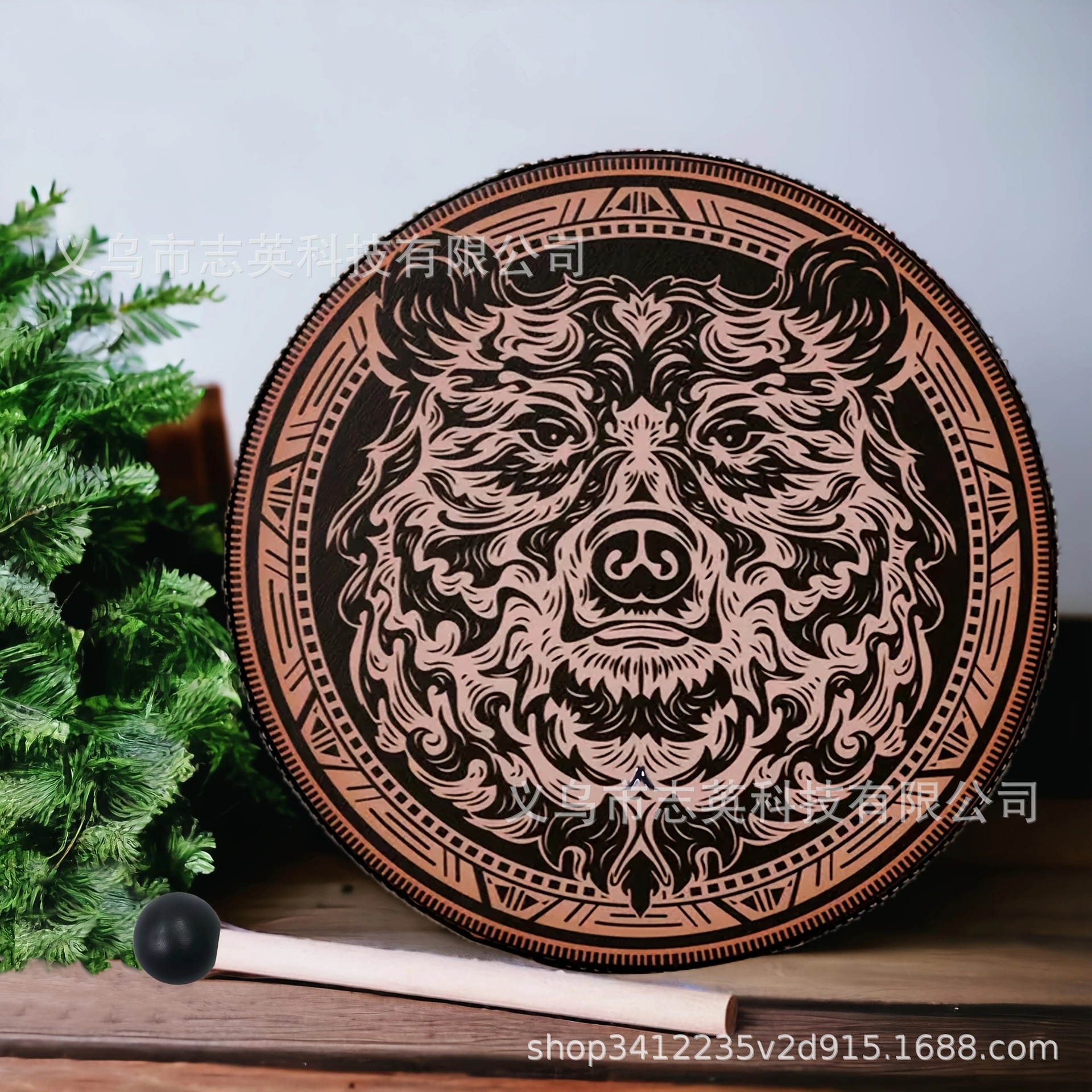 Instrumento de percusión de tambor de ojo de luna dorado para decoración de festivales transfronterizos de nuevos productos de 2024, artesanía hecha a mano, arte de percusión.