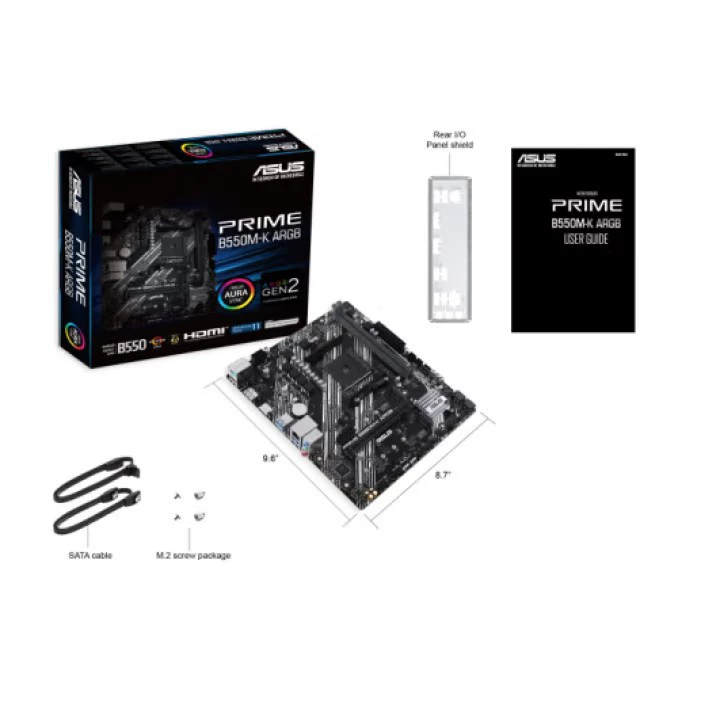 Совместимо с материнской платой Asus PRIME B550M-K ARGB для настольного ПК, поддержка процессоров серии AM5/ARGB синхронизация подсветки