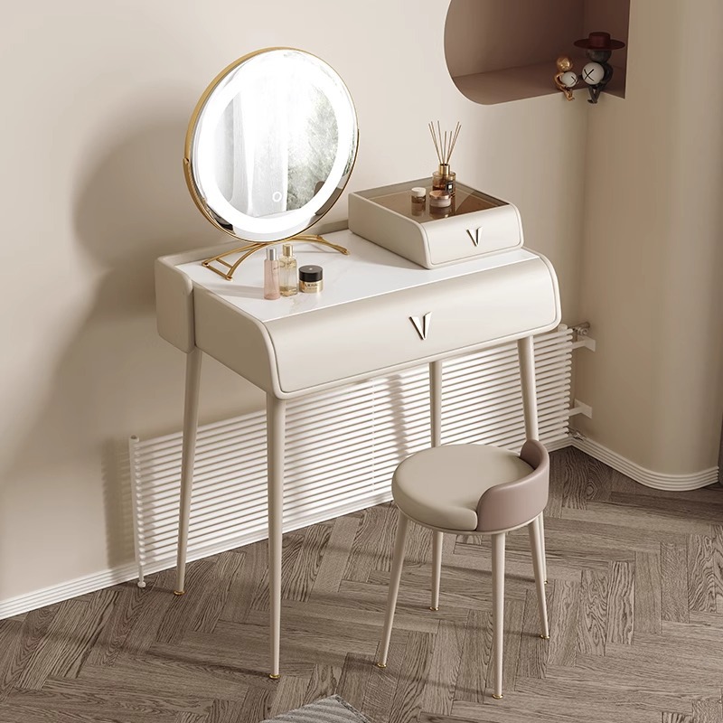 0.7 화장대 + 보석함 + 스툴 + 거울 [라이트 커피 컬러 1