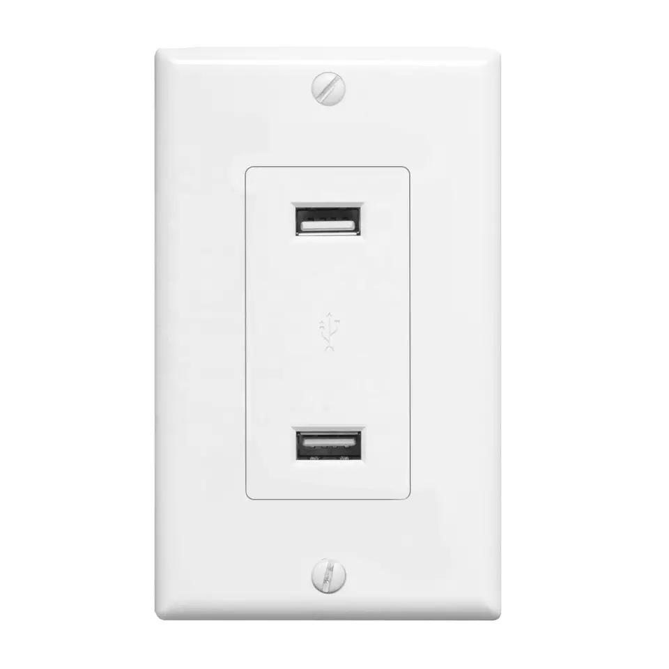 美式二个USB插座 冲手机I PAD 家居家用墙壁电源USB插座厂家直销