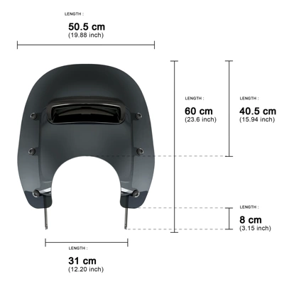 Harley 94-25 Road King, Motorcycle front windshield