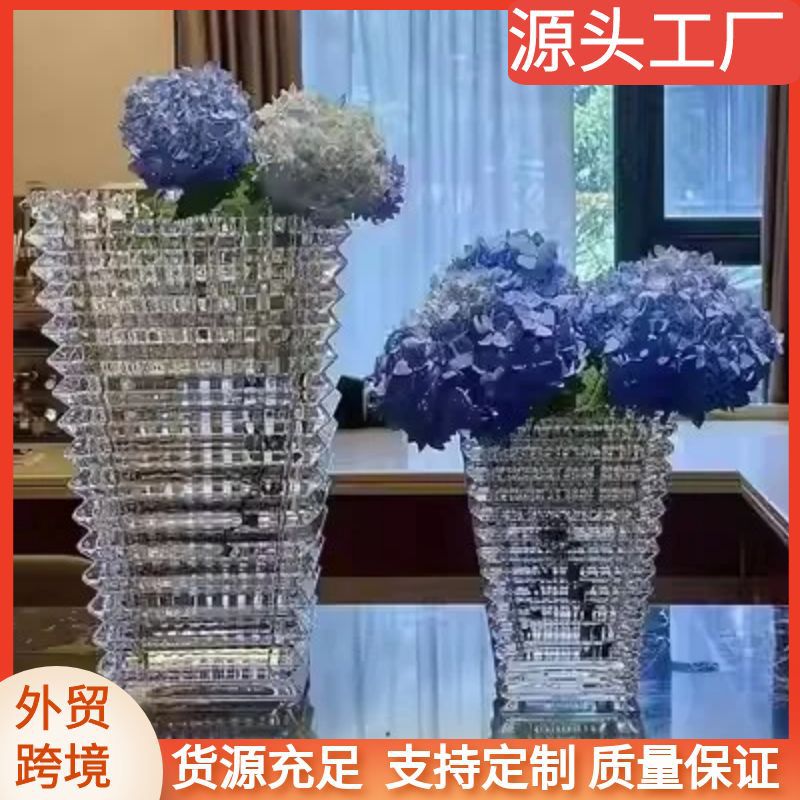 Internet Celebrity Creative Vase High-End Accessible Luxury Ornaments Ins Style Glass Hydroponic Soft Decoration Home Decoration Flowers