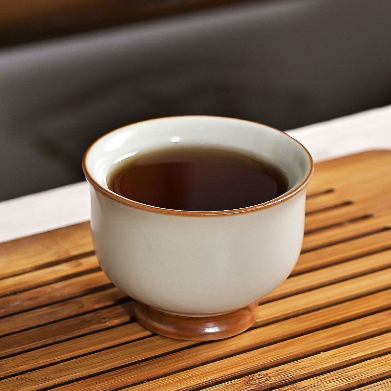 汝窯銅銭主人杯単杯開片可養陶磁器小茶杯茶碗大サイズ品茗杯羅漢杯茶杯|undefined