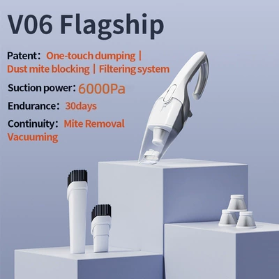 Cross-Border Car Vacuum Cleaner, Portable High-Power Vacuum Cleaner for Cars, Small Vacuum Cleaner, High Suction Handheld Vacuum Cleaner (Tozsoranlar) - white-6000pa-v06