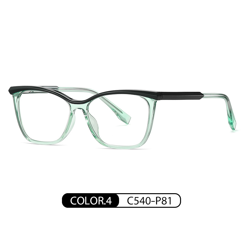 Comercio exterior nuevo gato gafas de moda europea y americana de dos colores gafas lisas marco TR3517 ácido propiónico pin primavera pierna anti-luz azul