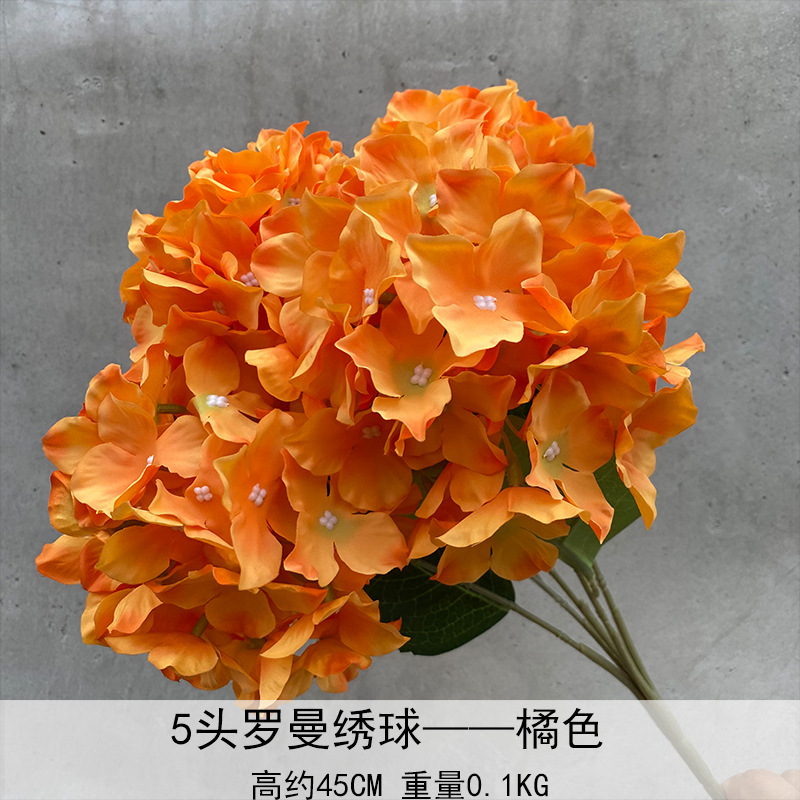 5 macarrón hortenida flor de mesa hortenida flor de mesa flor de decoración de flores falsas decoración de decoración transfronteriza