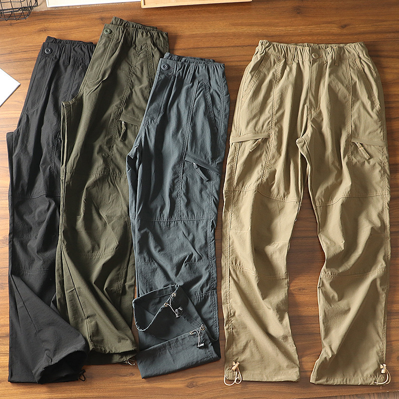 Outdoor Crock Pants Men's Loose Straight Casual Trousers Summer Mountaineering Quick-drying Pants American Waterproof Quick-drying Pants Outdoor Crock Pants Men's Loose Straight Casual Trousers Summer Mountaineering Quick-drying Pants American Waterproof Quick-drying Pants