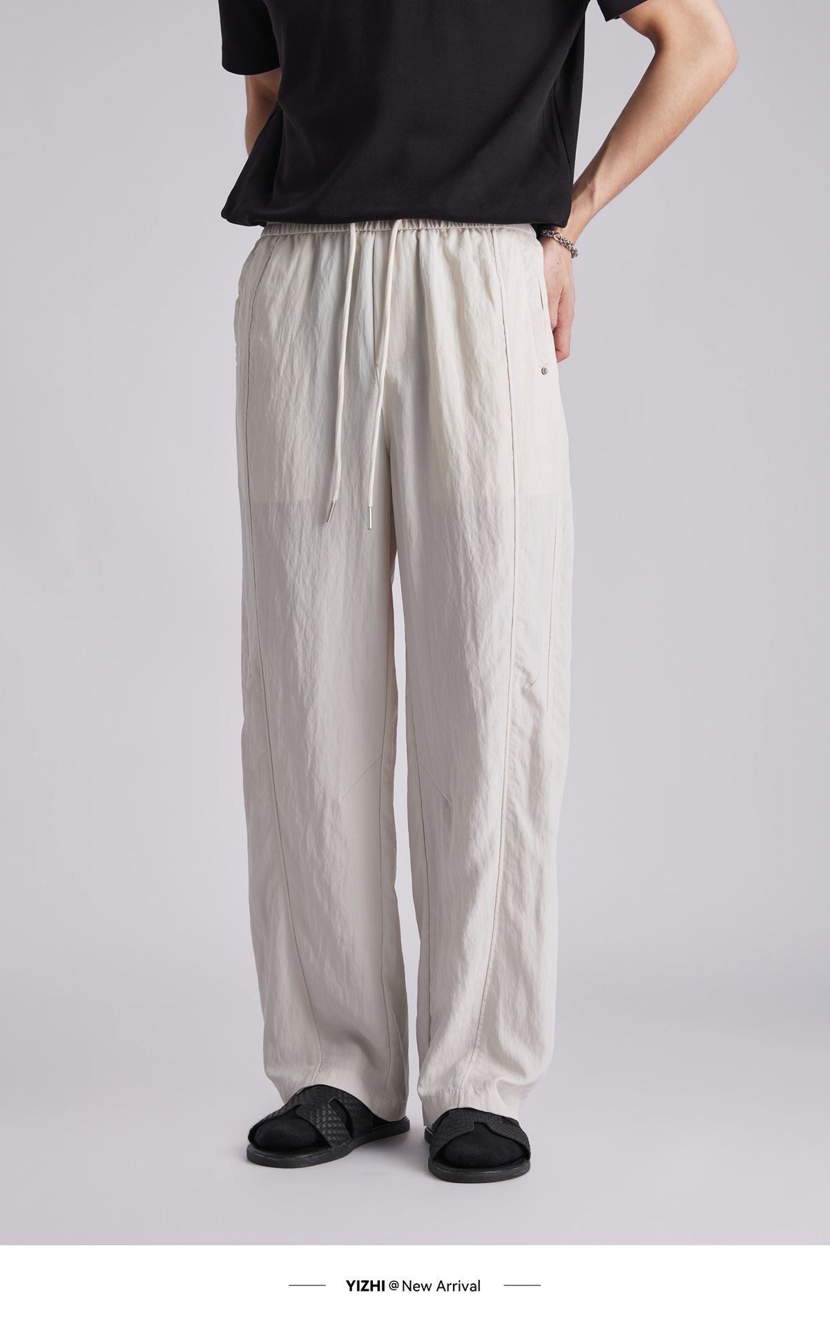 Quần jogger nam dáng rộng chất liệu linen phong cách Hàn Quốc — đen chi tiết 9