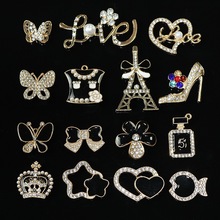 DIY饰品配件滴油镶钻米奇爱心蝴蝶结汽载出风口手机壳美容合金扣