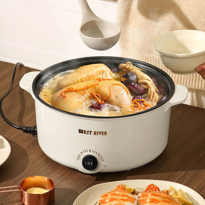 Electric Cooking Pot Dormitory Student Pot Small Electric Pot Instant Noodle Pot Electric Wok All-In-One Multi-Functional Household Small Pot Electric Hot Pot