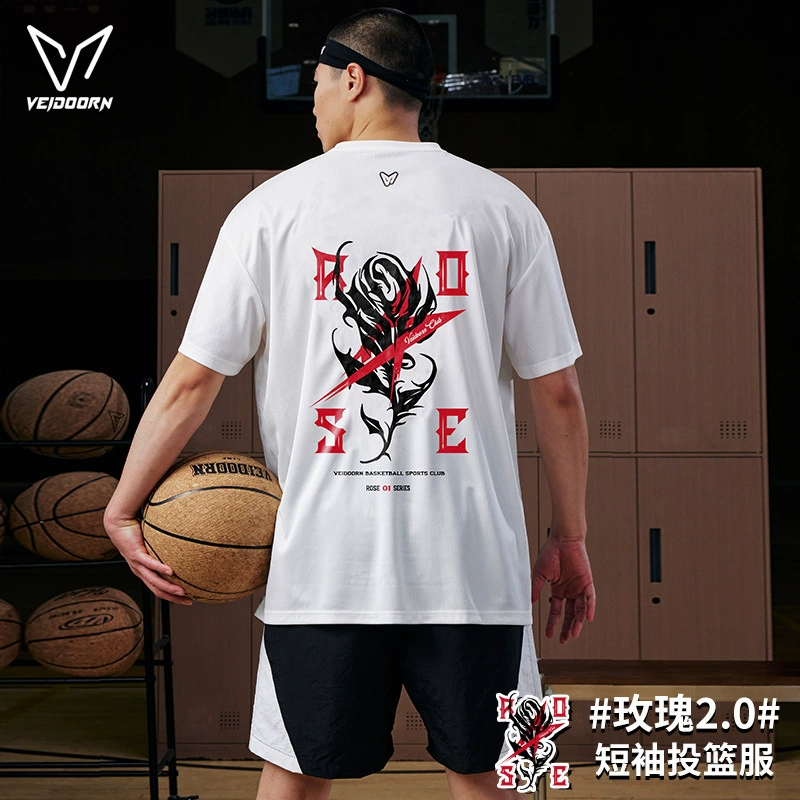 Weidong Rose 2.0 баскетбольная форма с короткими рукавами, футболка, мужская летняя американская баскетбольная тренировочная форма, спортивный бег, дышащий топ, модный