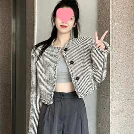 法式小香风毛衣外套开衫女早春秋新款设计感小众短款上衣